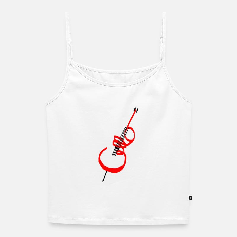 Cello lettering red - Women's Premium Organic Spaghetti Strap Top - white