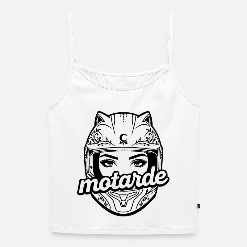 Biker helmet - Women's Premium Organic Spaghetti Strap Top - white