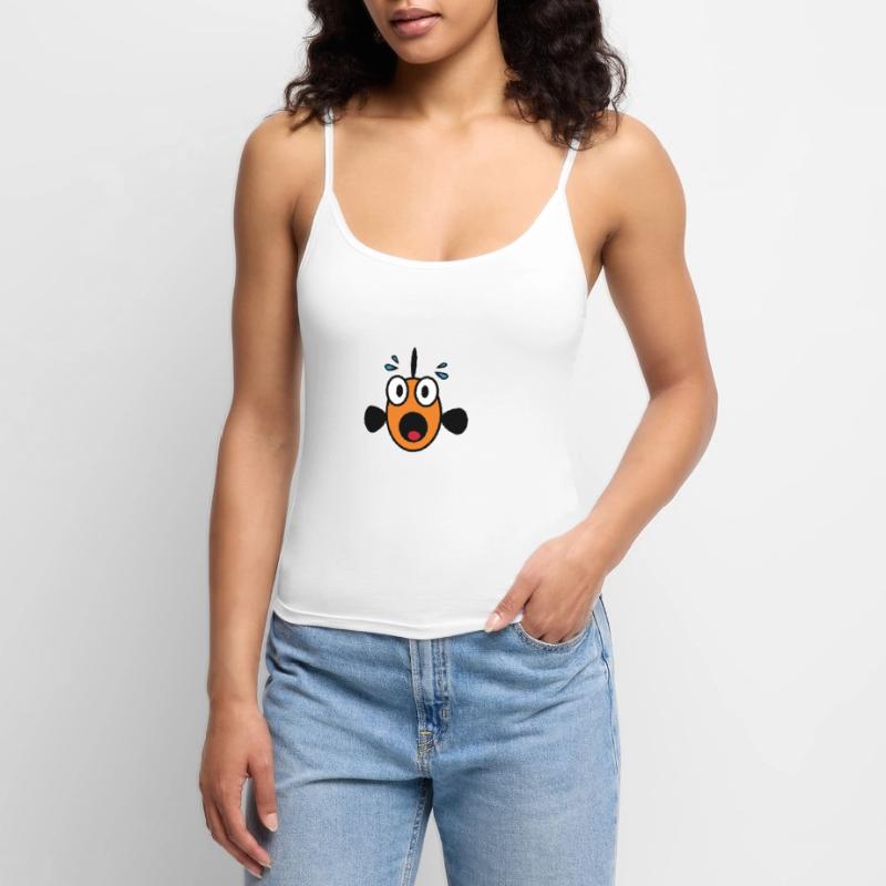Panic Fish Women's Premium Organic Spaghetti Strap Top