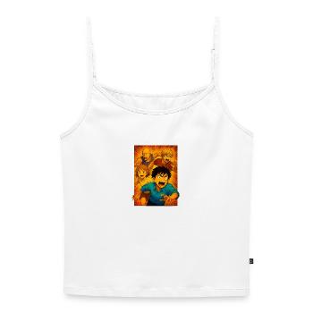 Racing Group Adventure Manga - Women's Premium Organic Spaghetti Strap Top - white - Front - Selfina (174cm)