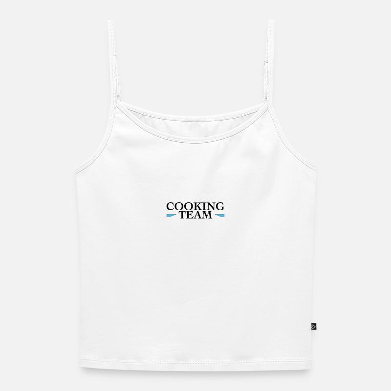 Team Cooking - Women's Premium Organic Spaghetti Strap Top - white