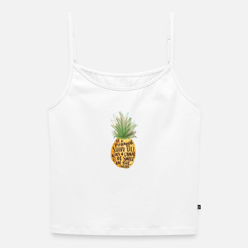 Pineapple - Women's Premium Organic Spaghetti Strap Top - white