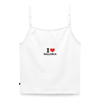 J'AIME MAJORQUE - Top Premium femme à fines bretelles bio - blanc - Dos - Selfina (174cm)