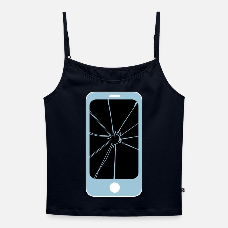 spider app - Women's Premium Organic Spaghetti Strap Top - navy