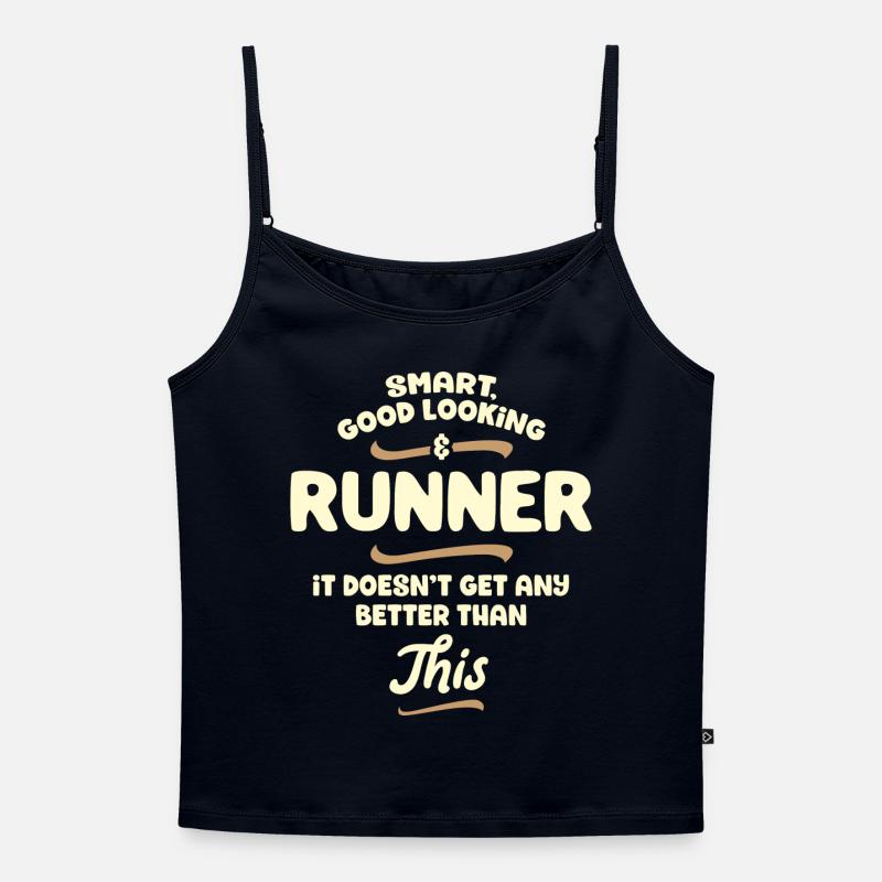 Smart, handsome and runner ... - Women's Premium Organic Spaghetti Strap Top - navy