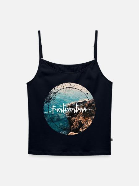 Fuerteventura - Frauen Premium Organic Top mit Spaghettiträgern - Navy