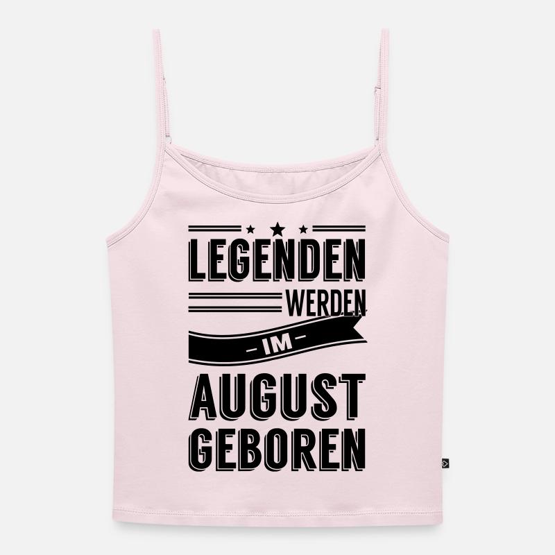 August Legenden - Frauen Premium Organic Top mit Spaghettiträgern - Puderrosa