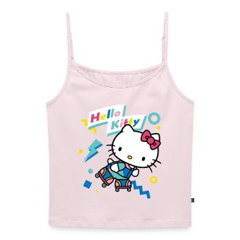 Hello Kitty 90er Stile Mit Rollschuhen - Frauen Premium Organic Top mit Spaghettiträgern - Puderrosa - Vorne - Selfina (174cm)