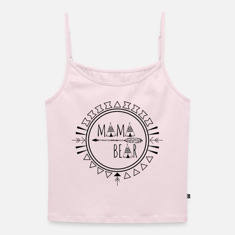 Mama Bear - Women's Premium Organic Spaghetti Strap Top - powder pink
