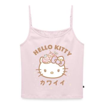 Hello Kitty Kawaii Styles With Stars - Women's Premium Organic Spaghetti Strap Top - powder pink - Front - Selfina (174cm)