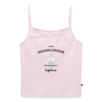 Greece, Kefalonia, St. Theodore Lighthouse - Women's Premium Organic Spaghetti Strap Top - powder pink - Front - Selfina (174cm)