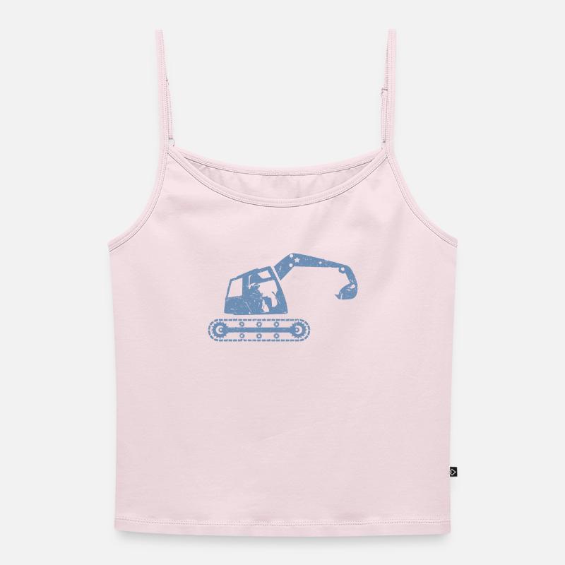 Excavators, excavator operators, construction equipment operators – - Women's Premium Organic Spaghetti Strap Top - powder pink