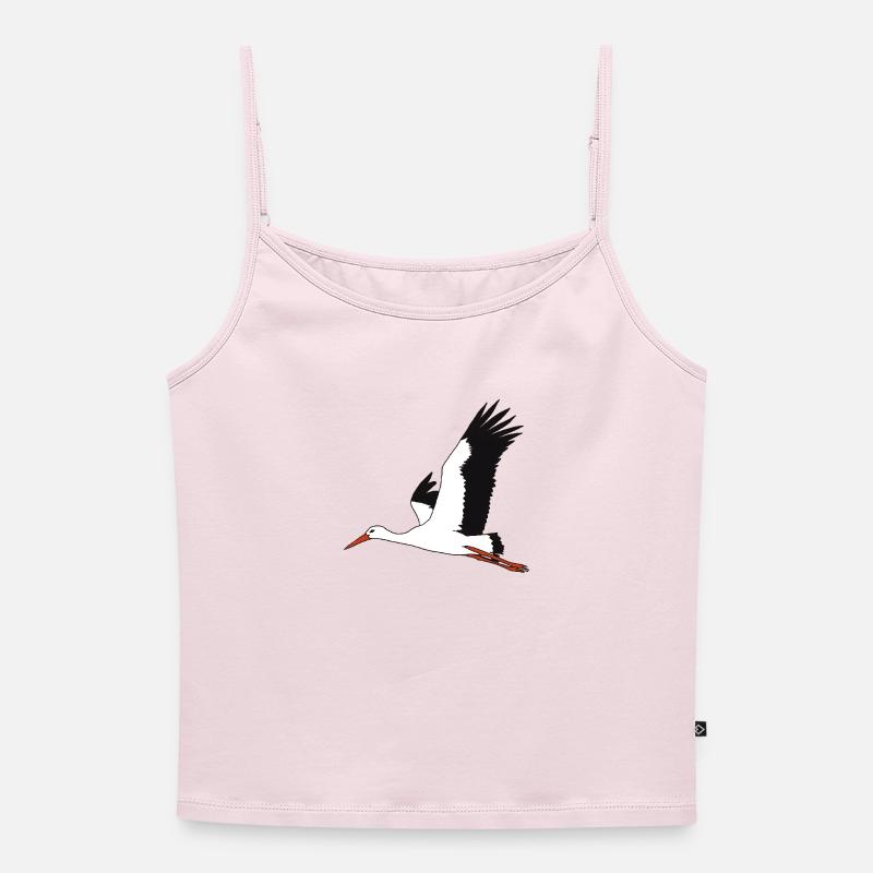 flying stork - Women's Premium Organic Spaghetti Strap Top - powder pink