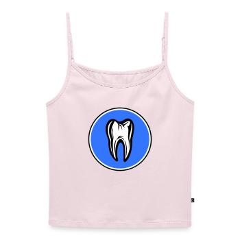 Icône de dentiste dentaire dentaire - Top Premium femme à fines bretelles bio - rose poudré - Devant - Selfina (174cm)