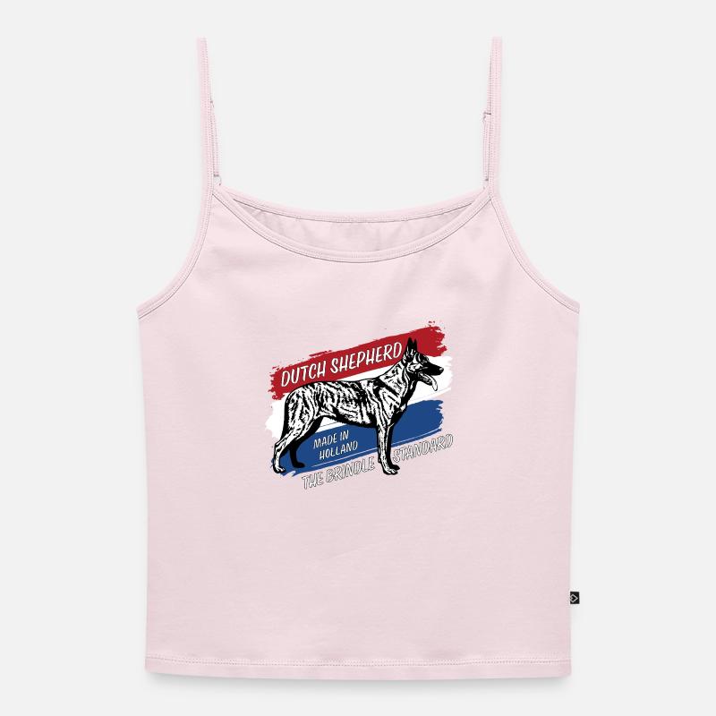 Dutch Shepherd - Dutchie  - Women's Premium Organic Spaghetti Strap Top - powder pink