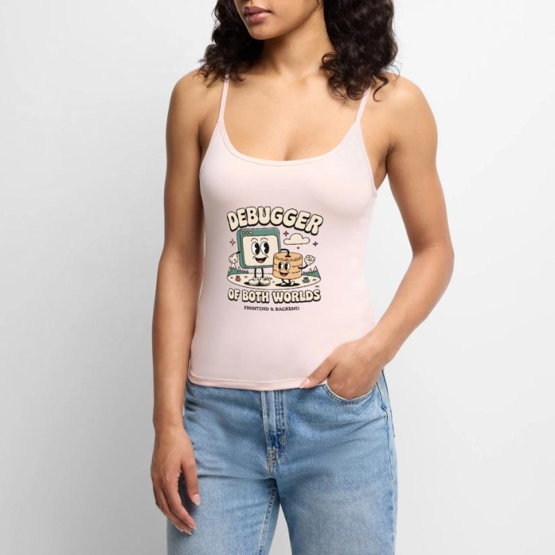 Debugger beider Welten | Debugging Dev Frauen Premium Organic Top mit Spaghettiträgern