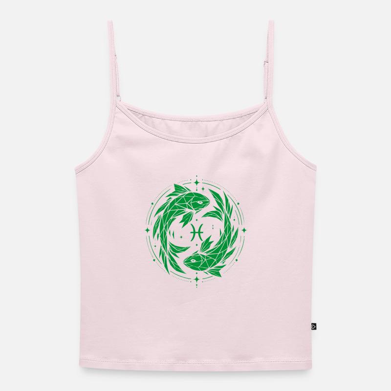 Pisces Symbol – Gentle & Modern - Women's Premium Organic Spaghetti Strap Top - powder pink