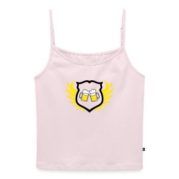 bier_wappen - Women's Premium Organic Spaghetti Strap Top - powder pink - Front - Selfina (174cm)