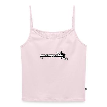 Unstoppable Graphic Design - Women's Premium Organic Spaghetti Strap Top - powder pink - Front - Selfina (174cm)