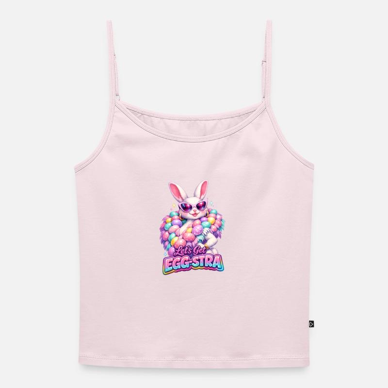 Easter Lets Get Egg-stra - Women's Premium Organic Spaghetti Strap Top - powder pink