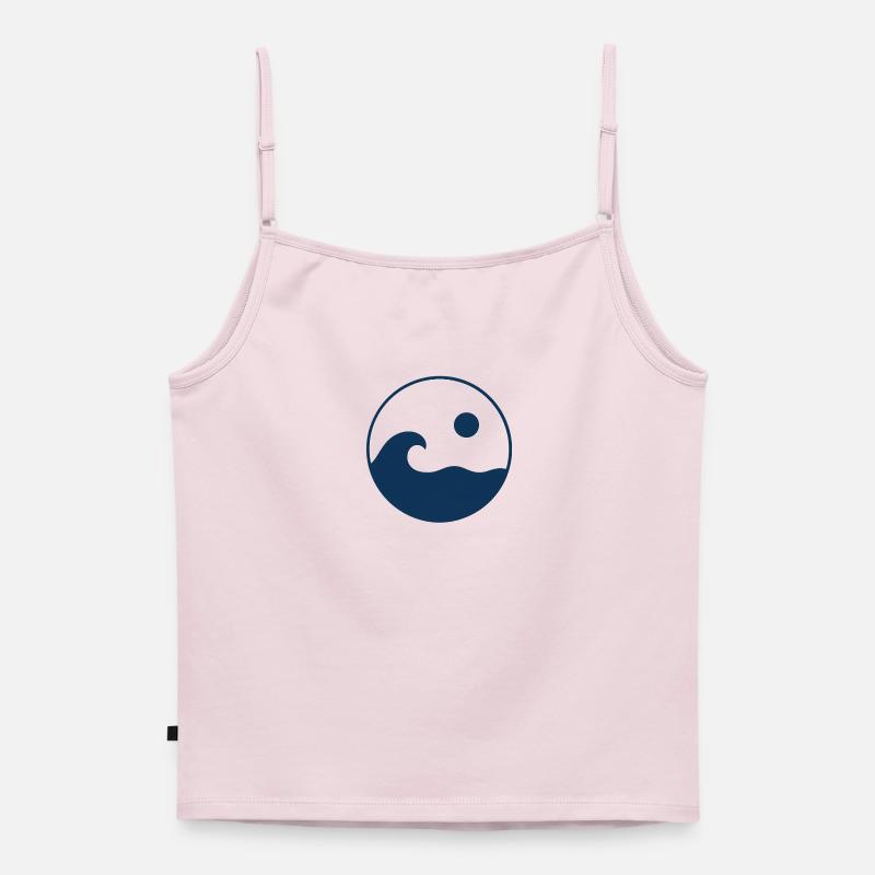 Circle Waves Sun Logo - Women's Premium Organic Spaghetti Strap Top - powder pink