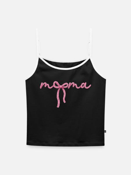 Mama Schleife - Frauen Premium Organic Top mit Spaghettiträgern - Schwarz/Weiß