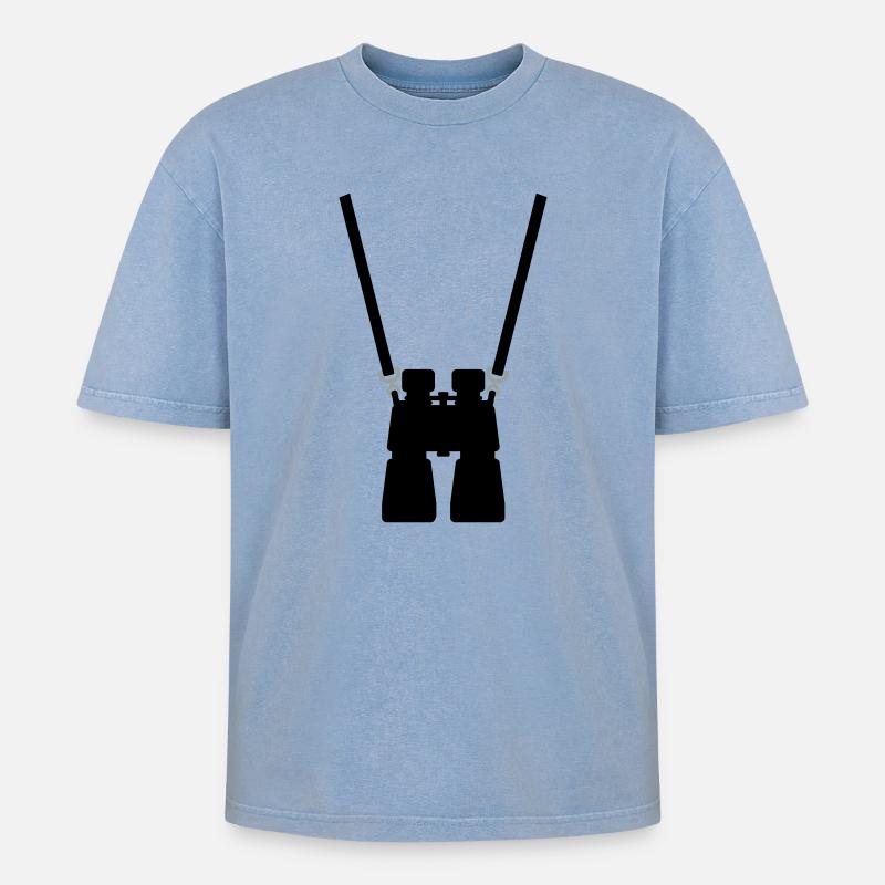 binoculaire - T-shirt Premium unisexe oversize acid-washed - bleu délavé acide