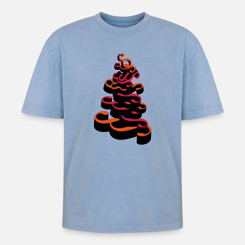 Stacked paragraphs - Oversized Unisex Premium Acid-Washed T-Shirt - acid washed blue