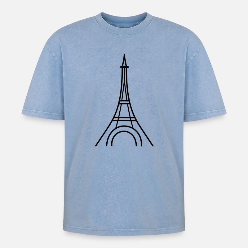 Paris - T-shirt Premium unisexe oversize acid-washed - bleu délavé acide