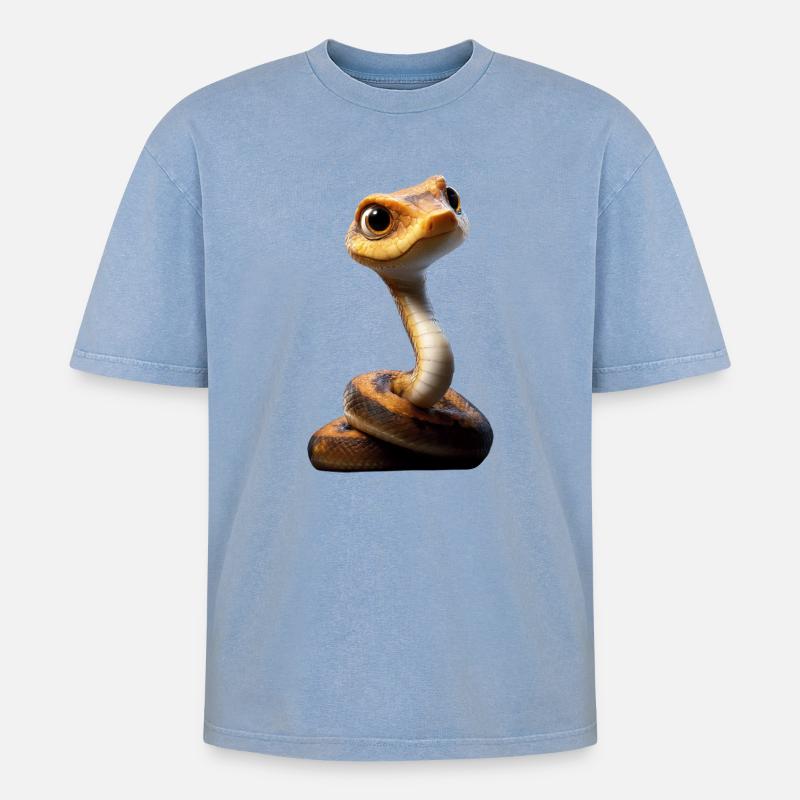 snake, python, cobra, rattlesnake, snakes - Oversized Unisex Premium Acid-Washed T-Shirt - acid washed blue