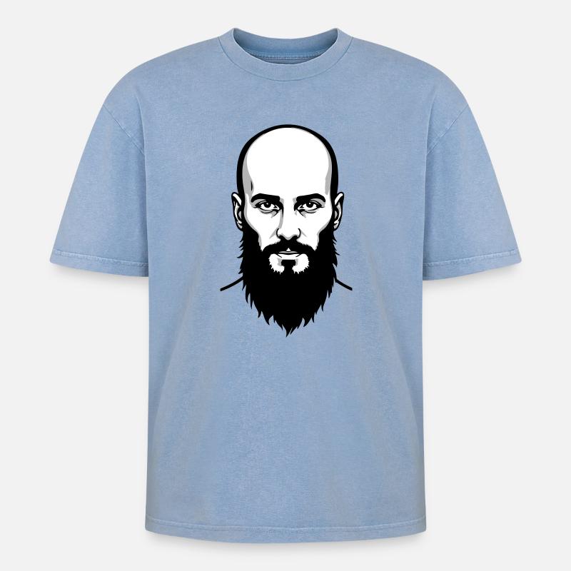Tschetschenischer Held - Oversized Unisex Premium Acid-Washed T-Shirt - Blau Acid Wash