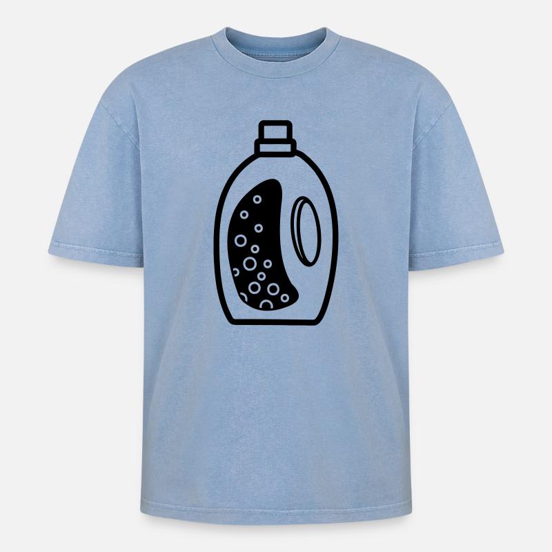 Flacon de détergent - T-shirt Premium unisexe oversize acid-washed - bleu délavé acide