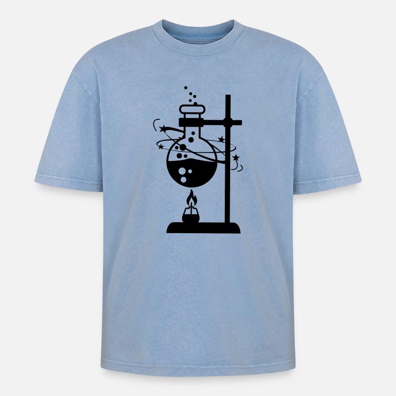 Labor - Oversized Unisex Premium Acid-Washed T-Shirt - Blau Acid Wash