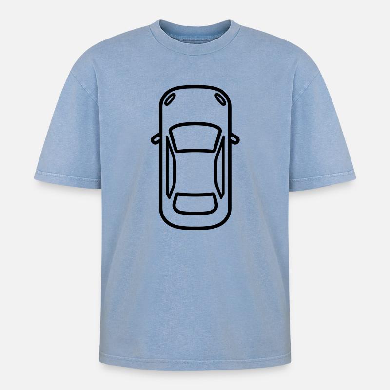 Auto - Oversized Unisex Premium Acid-Washed T-Shirt - Blau Acid Wash