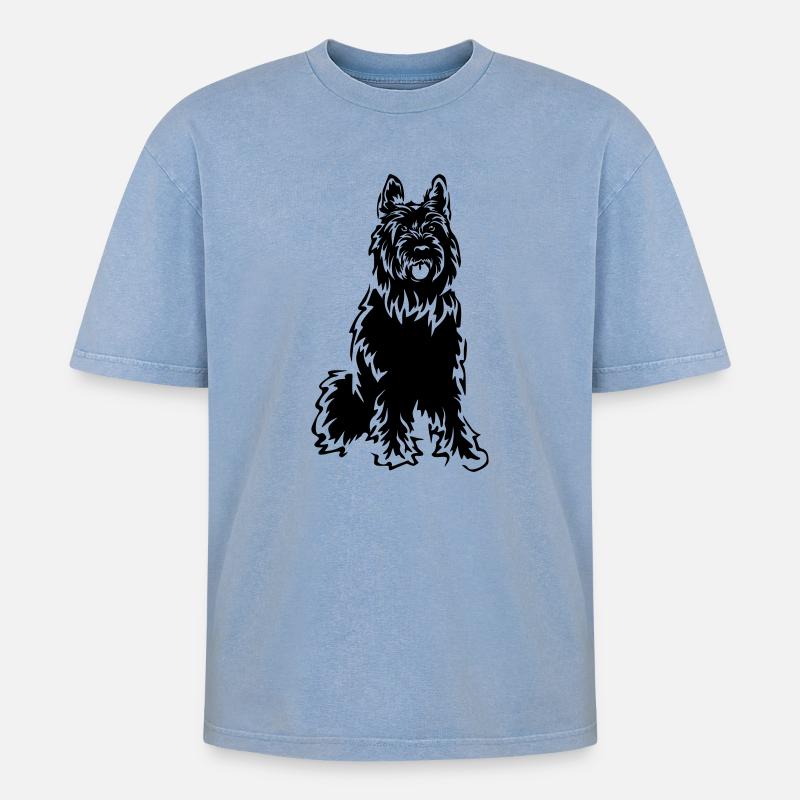 Picard - Oversized Unisex Premium Acid-Washed T-Shirt - Blau Acid Wash