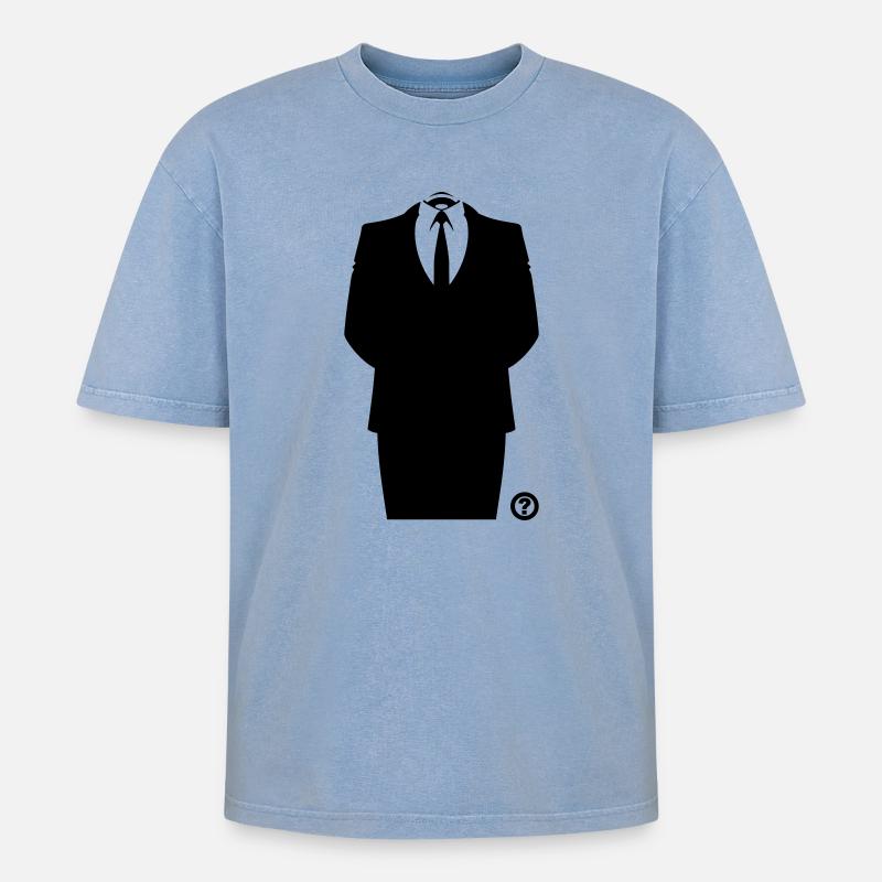 Anon Suit Hack Masque Shirt - T-shirt Premium unisexe oversize acid-washed - bleu délavé acide