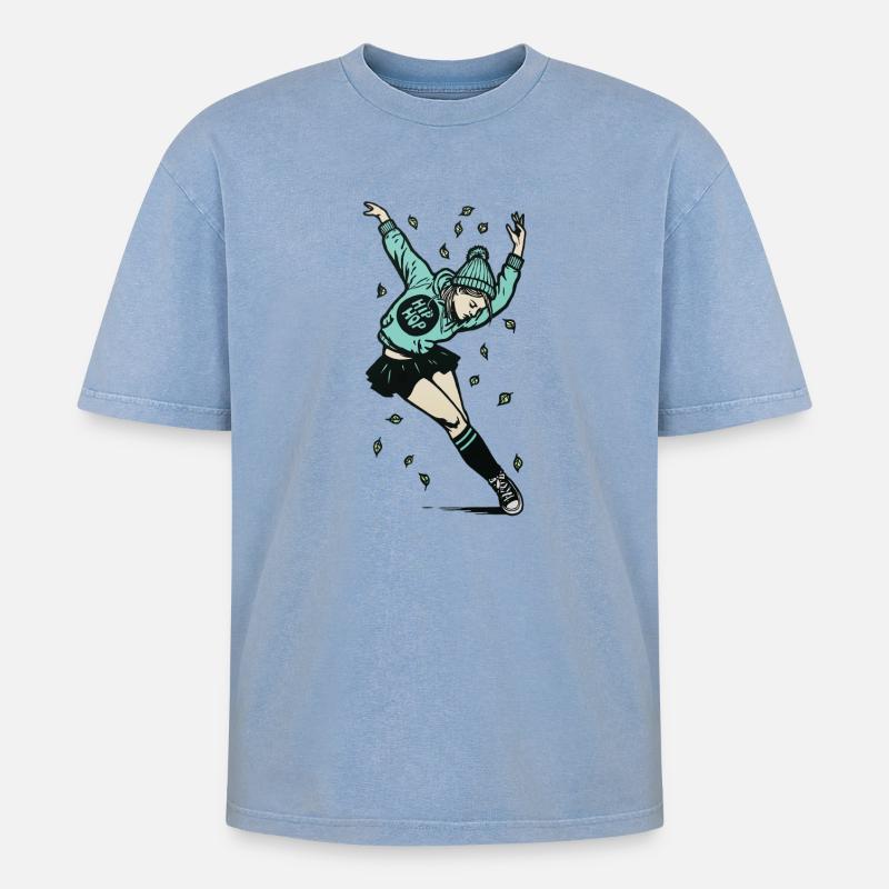 Danseuse #3 - T-shirt Premium unisexe oversize acid-washed - bleu délavé acide