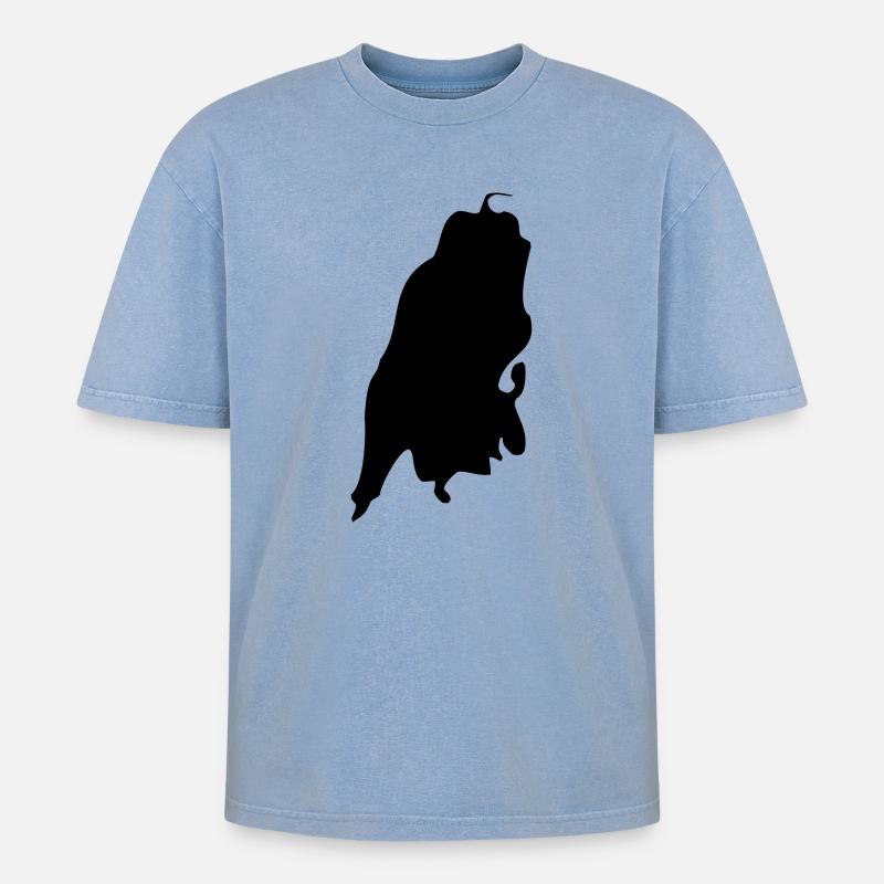 Lefkada - Oversized Unisex Premium Acid-Washed T-Shirt - Blau Acid Wash