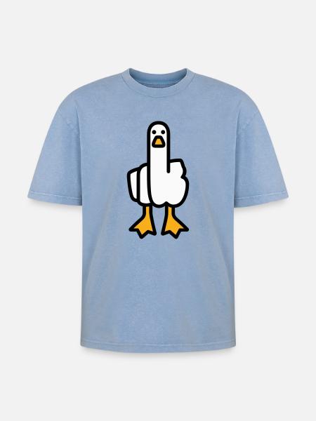 Oie de déclaration - T-shirt Premium unisexe oversize acid-washed - bleu délavé acide