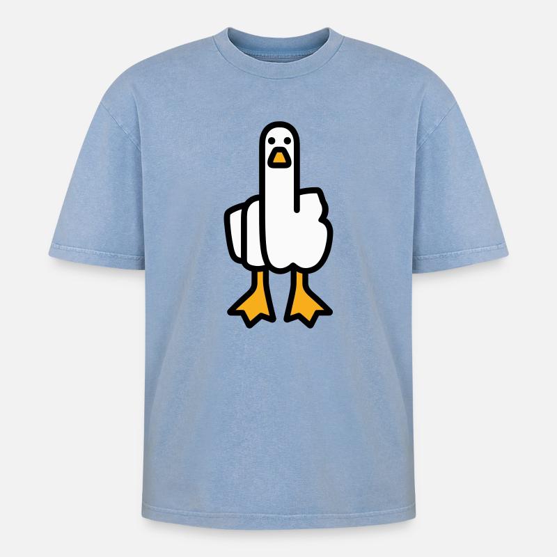 Oie de déclaration - T-shirt Premium unisexe oversize acid-washed - bleu délavé acide