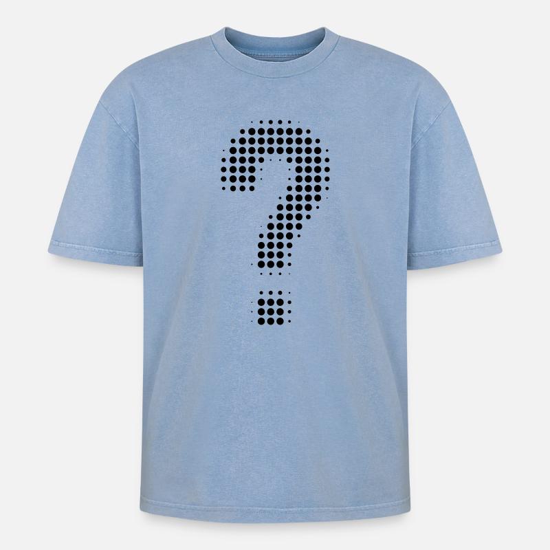 Question mark pixel optics - Oversized Unisex Premium Acid-Washed T-Shirt - acid washed blue