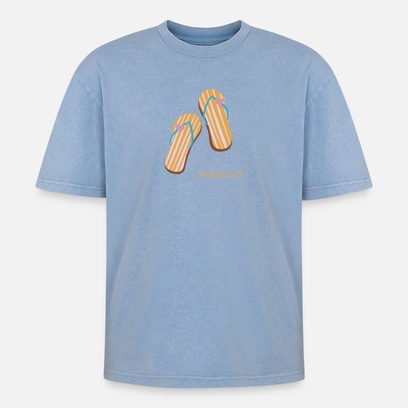 Buzzer - Oversized Unisex Premium Acid-Washed T-Shirt - acid washed blue