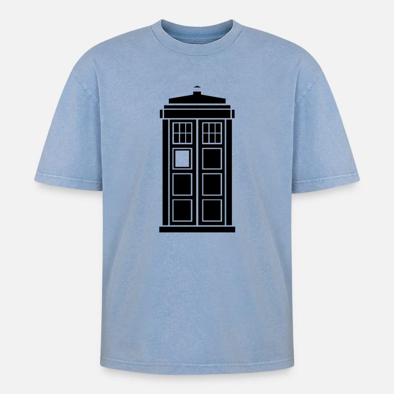 TARDIS - T-shirt Premium unisexe oversize acid-washed - bleu délavé acide