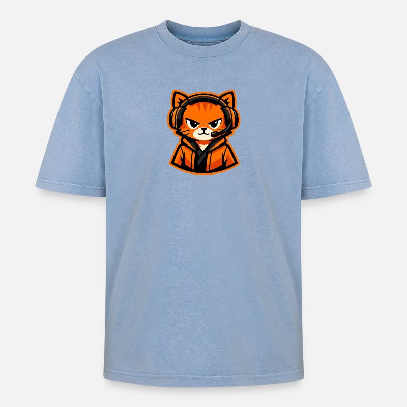 Lucapi1985 - Oversized Unisex Premium Acid-Washed T-Shirt - Blau Acid Wash