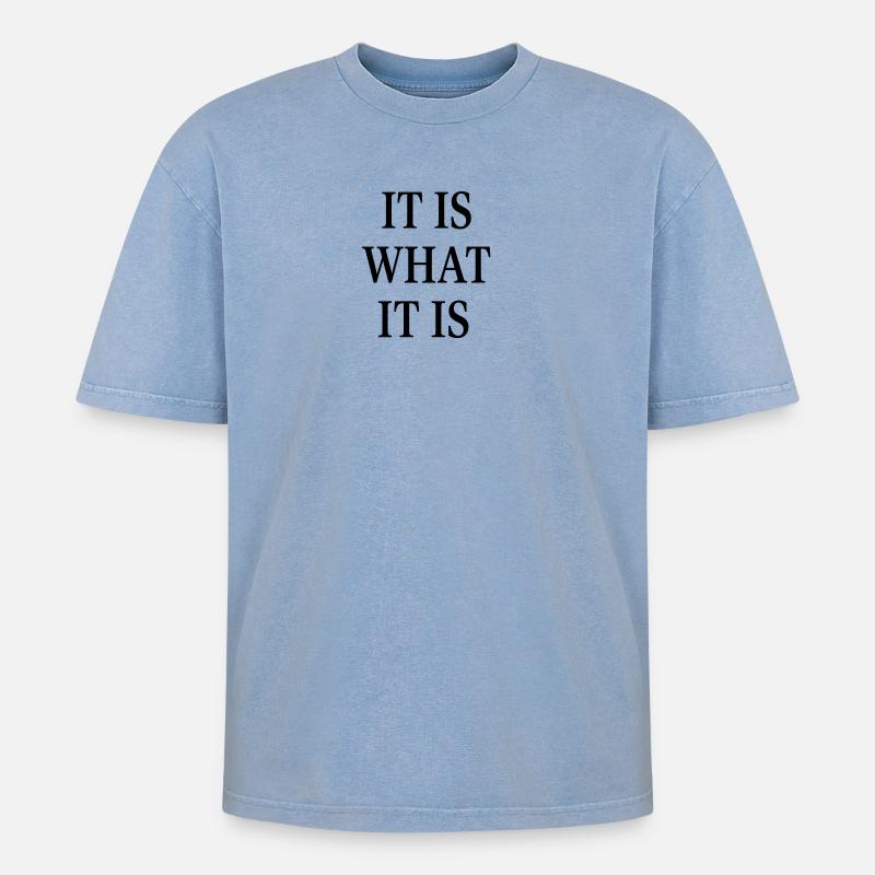 C’EST CE QUE C’EST - T-shirt Premium unisexe oversize acid-washed - bleu délavé acide
