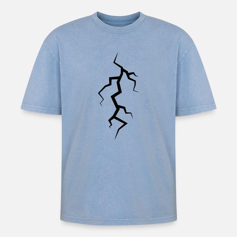 Éclair - T-shirt Premium unisexe oversize acid-washed - bleu délavé acide