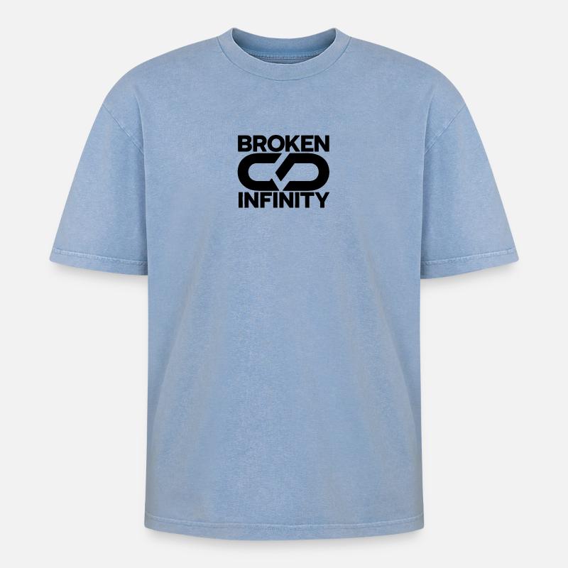 broken_infinity_black - Oversized Unisex Premium Acid-Washed T-Shirt - Blau Acid Wash