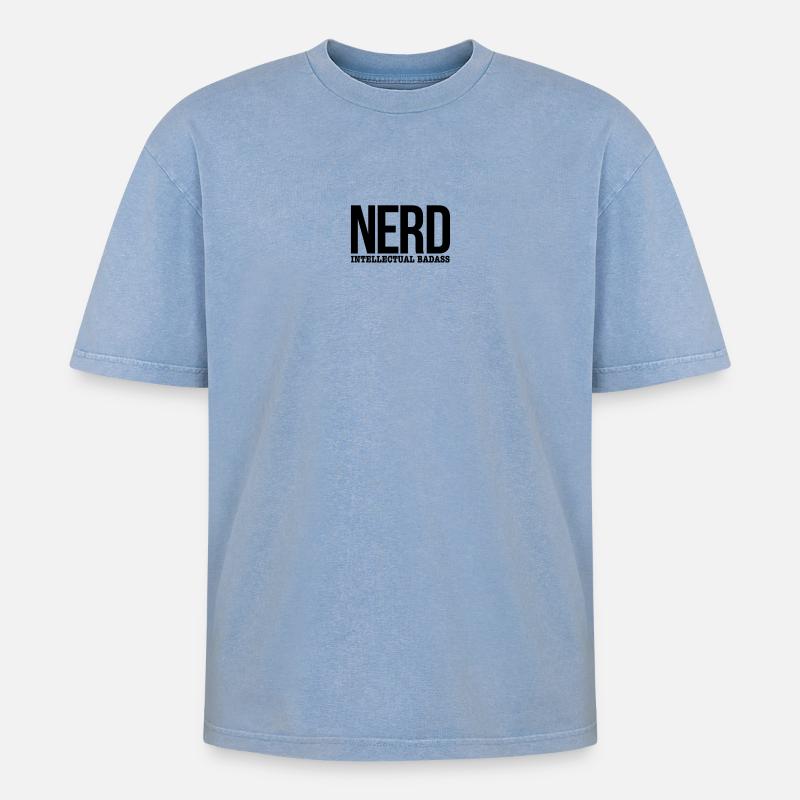nerd - T-shirt Premium unisexe oversize acid-washed - bleu délavé acide
