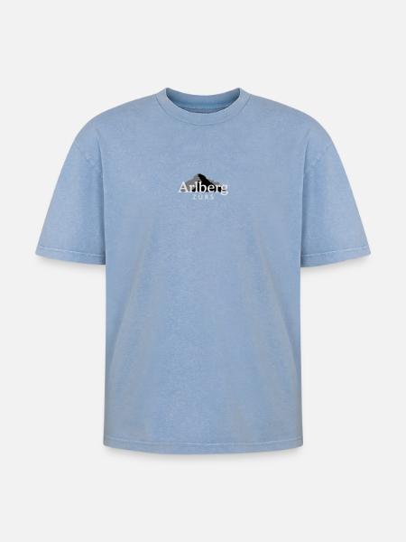 Zürs am Arlberg - Oversized Unisex Premium Acid-Washed T-Shirt - acid washed blue