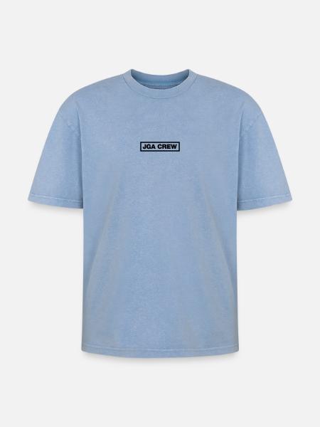 JGA Crew - Oversized Unisex Premium Acid-Washed T-Shirt - Blau Acid Wash